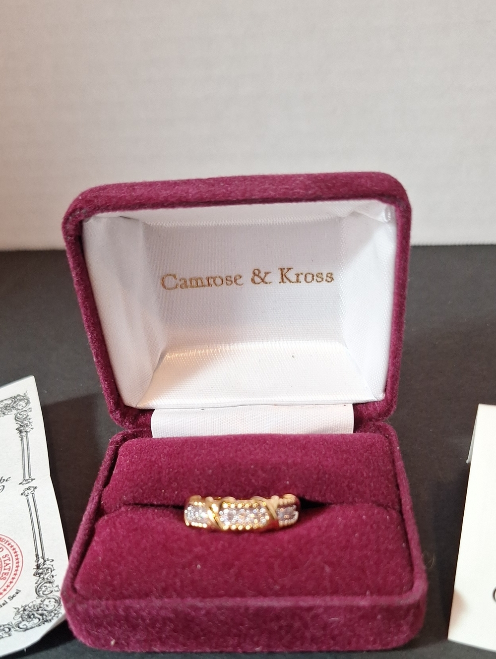 Camrose & Kross Gold-Tone Vermeil Unity Crystal Ring